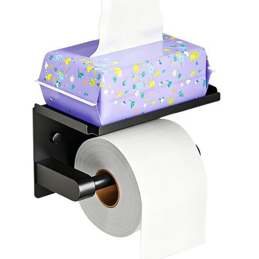 Toilet Paper Holder with Storage Shelf
