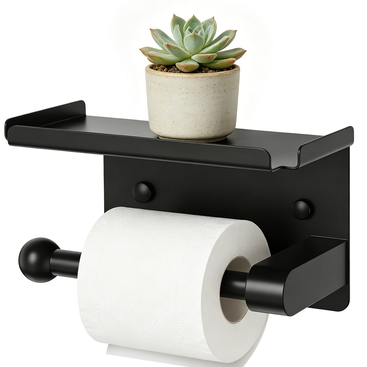 Toilet Paper Holder with Storage Shelf