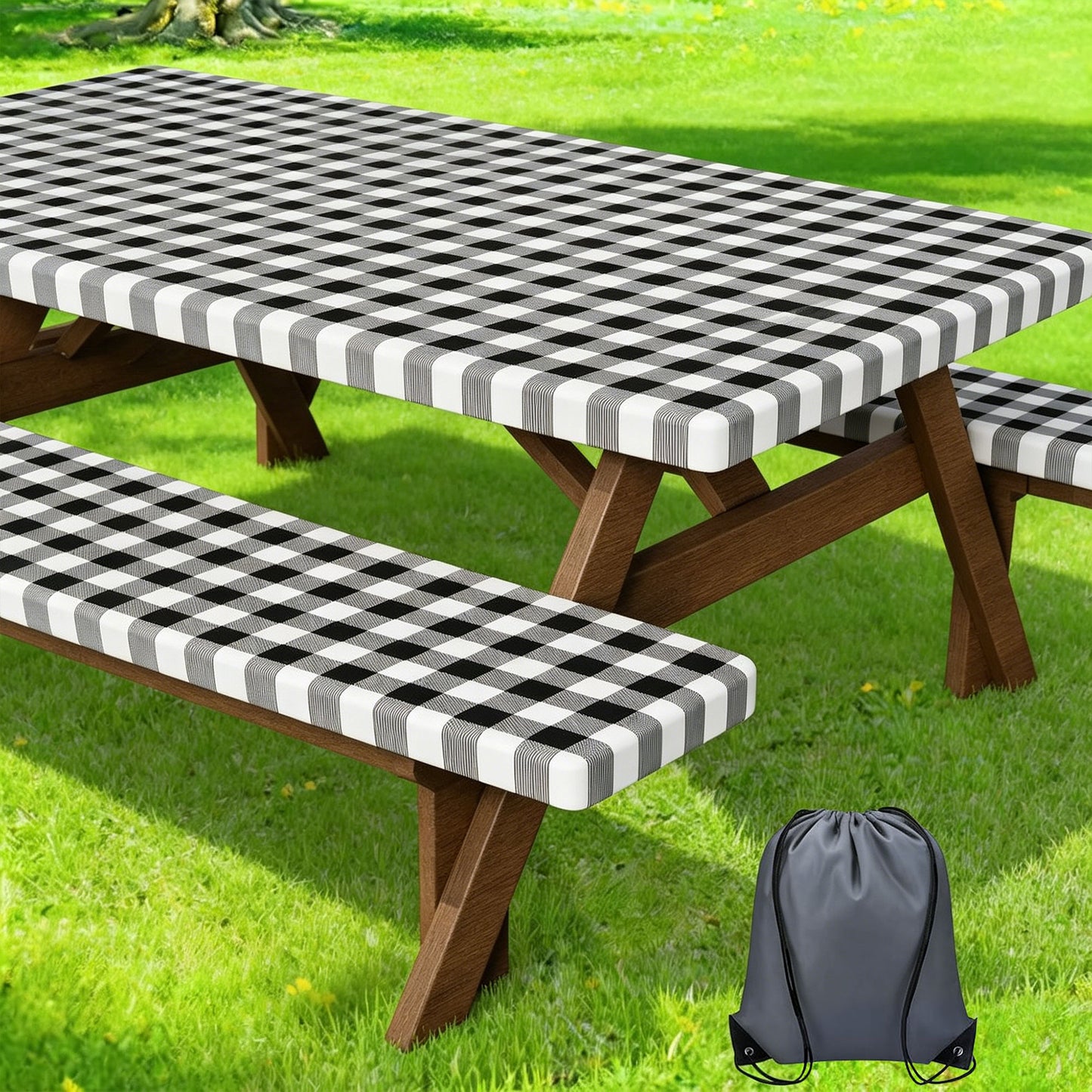 Waterproof Picnic Table Cover Set for Camping
