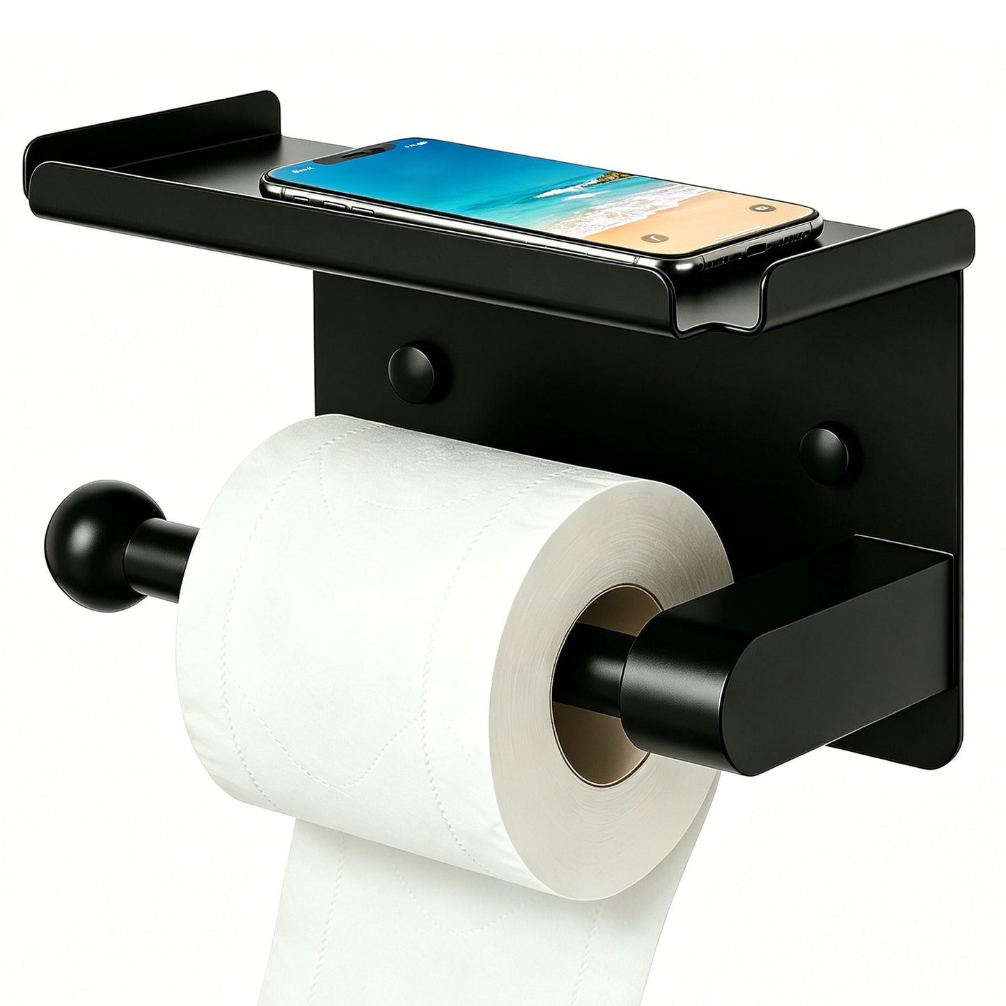 Toilet Paper Holder with Storage Shelf