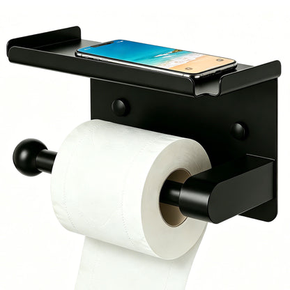 Toilet Paper Holder with Storage Shelf